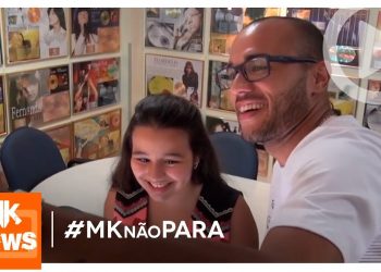 Jogador Roger e sua filha Giulia conhecem a cantora Liz Lanne na MK Music (#MKnãoPARA)